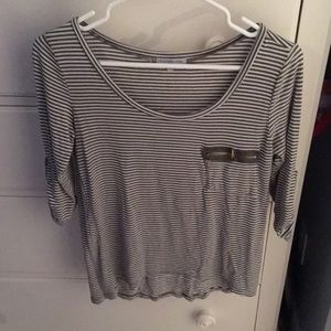 Green and white striped shirt